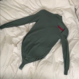 Khaki Zara bodysuit with cut-out